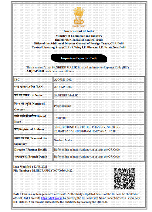 Export License